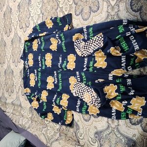 Notre Dame footed fleece pajamas.